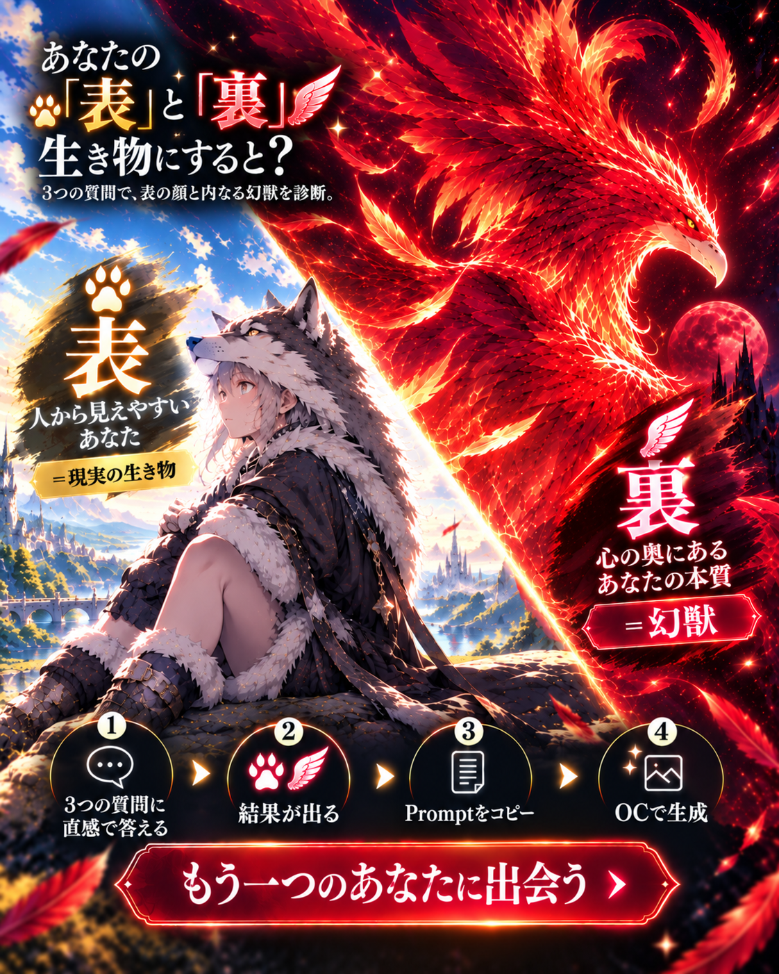 あなたの表の顔と、内なる幻獣のイメージ